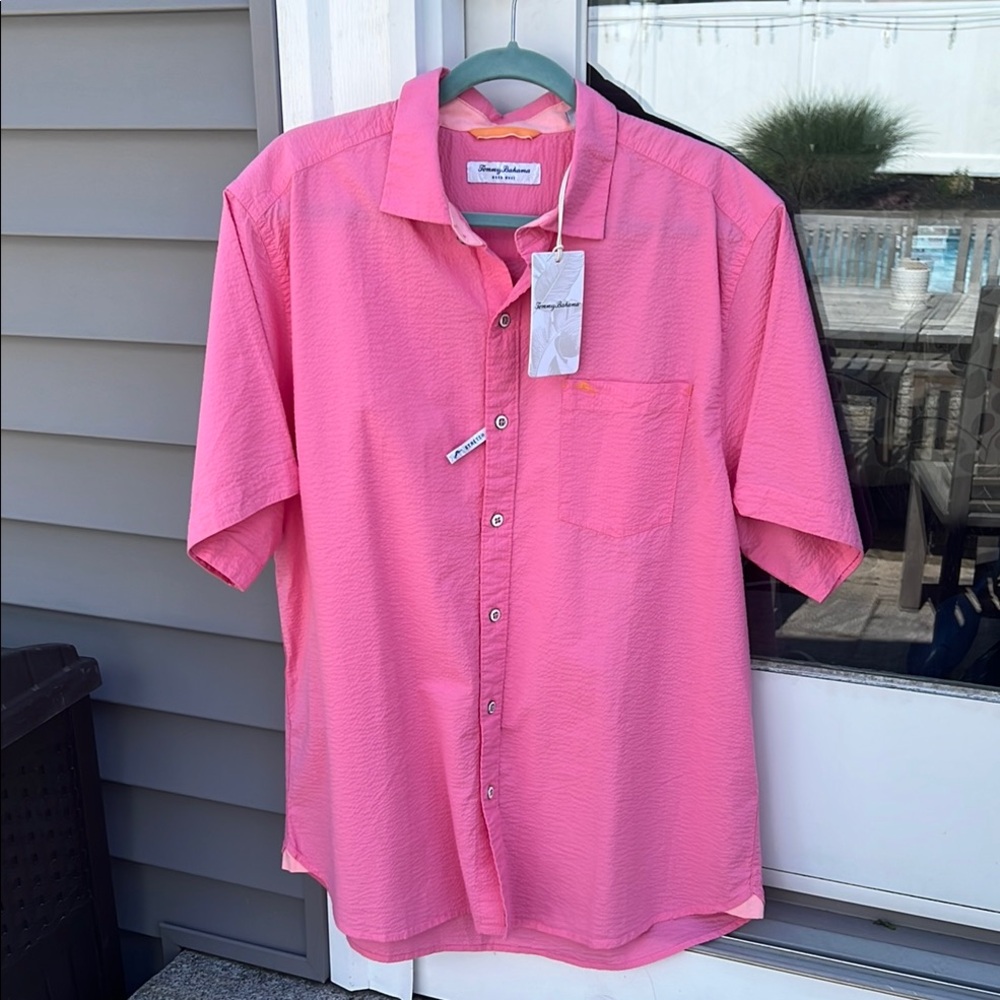 Tommy Bahama Nova Wave Pink Casual Button Down Shirt